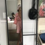 Sarah Hyland Nip Slip in Pink Robe