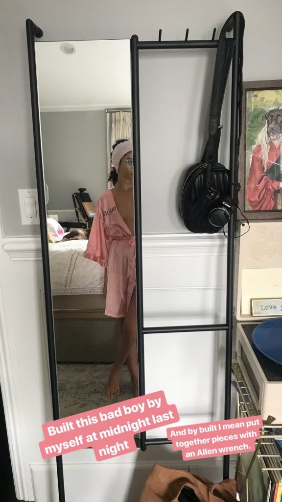 Sarah Hyland Nip Slip in Pink Robe