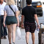 Sophie Turner Fat Cameltoe in Tight Fitness Shorts
