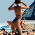 emily ratajkowski tits and ass in slutty bikini on a yacht with gigi hadid