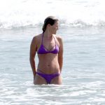 Ali Larter Tits Ass Pussy Print Purple Bikini Getting Wet