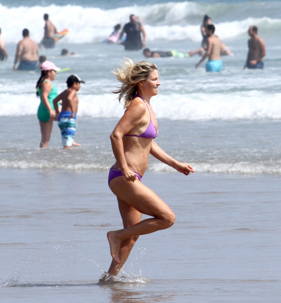 Ali Larter Tits Ass Pussy Print Purple Bikini Getting Wet