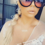 Aubrey ODay Big Fake Tits Sheer Lace Dress