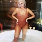Bebe Rexha Pussy Print Big Tits Tight Wet Swimsuit