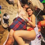 Bella Thorne Pussy Print Hairy Armpits Big Tits Red Bikini on the Beach