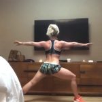Britney Spears Yoga In Tight White Shorts and a Bra