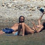 Heidi Klum Topless on a Beach in a Bikini