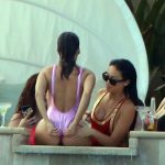 Kourtney Kardashian Girlfriend Spreads her Ass in Thong Swimsuit