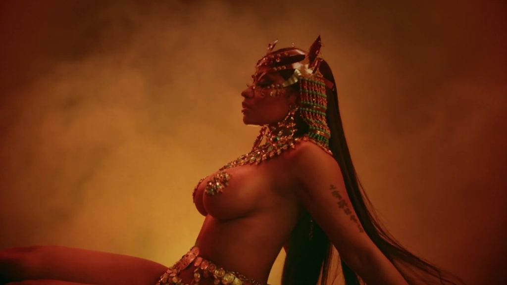 Nicki Minaj Big Fake Tits Topless Music Video