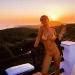 Rita Ora Big Tits Facetuned in a Gold Bikini