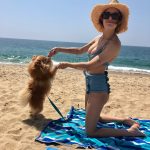 Tallula Willis Tits and Ass Tight Blue Bikini with a Dog
