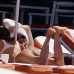 irina shayk tits and ass in a pink bikini on vacation