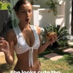 Bella Hadid Big Tits White Shirt Black Panties Beer Pong with Kendall Jenner 2