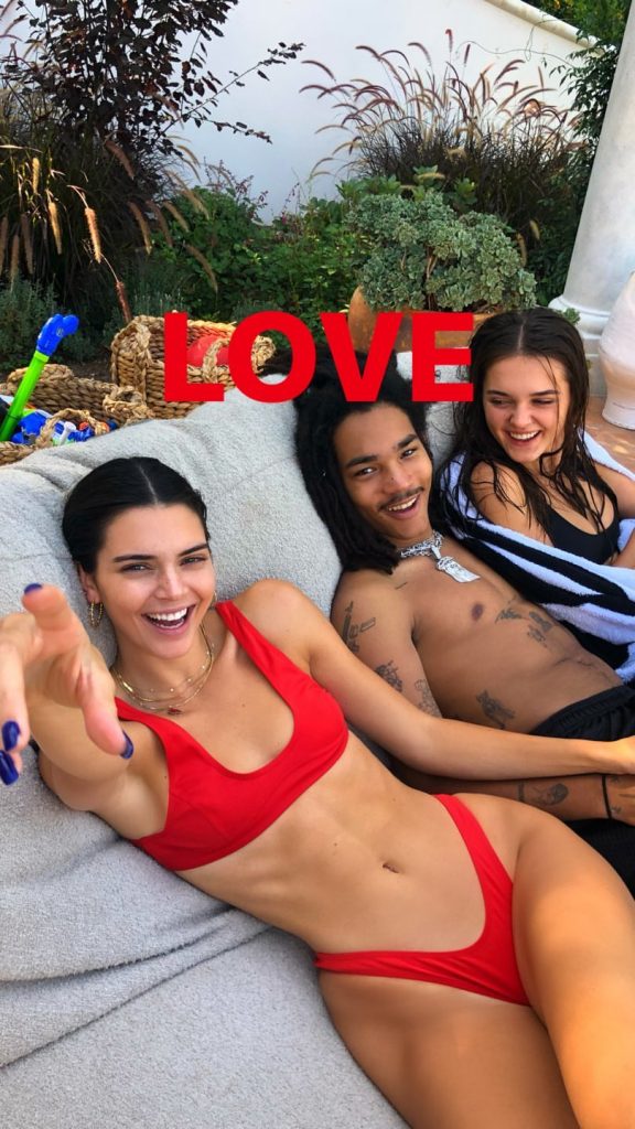 Kendall Jenner Tits Ass Pussy Print Red Bikini Abs