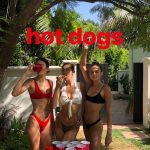 Kendall Jenner Tits Ass Pussy Print Red Bikini Covered in Cake with Bella Hadid 22