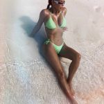 Kim Kardashian Big Fake Tits Ass Wet Neon Green Bikini