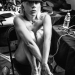 Lady Gaga Nude for Fashion wearing a hat in Vogue