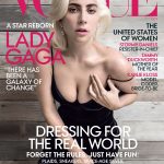 Lady Gaga Tits Black Dress Slutty for Vogue
