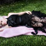 Lady Gaga Tits Black Dress Slutty for Vogue Lace Pants