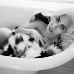 Lady Gaga Tits Black Dress Slutty for Vogue Naked in Fur