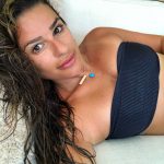 Lea Michele Tits in Black Bikini