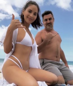 Olivia Munn Gunt White Bikini Getting Wet Bit Tits