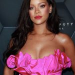 Rihanna Big Tits Pink Dress