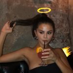 Selena Gomez Big New Tits New Face Drinking Cleavage 2