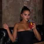 Selena Gomez Big New Tits New Face Drinking Cleavage 5