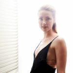 Amber Heard Slutty Tits Out in A Black Dress