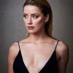 Amber Heard Slutty Tits Out in A Black Dress