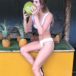 Christa B Allen Tits White Bikini Drinking