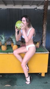 Christa B Allen Tits White Bikini Drinking