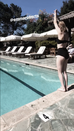 Emma Roberts TIts Black Bikini
