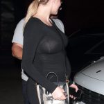 Kate Upton Hard Nipples Big TIts See through tight black dress