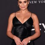 Lea Michele Big Tits Hard Nipples Black Dress