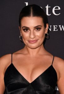 Lea Michele Big Tits Hard Nipples Black Dress 1