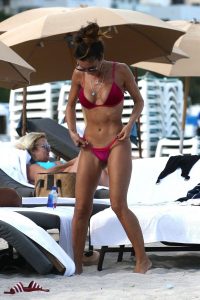 Metisha Shaefer Tight Red Wet Bikini 5
