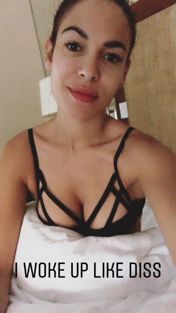 Nadine Velazquez big tits black bra