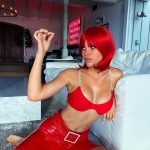 Sofia Richie Massive Tits Red Bra Leather Pants