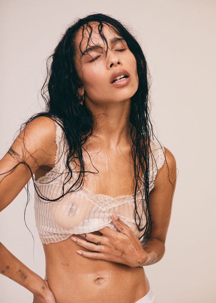 Zoe Kravitz Nude Nipples Rolling Stone Wet T Shirt