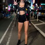 Josephine Skriver Big Tits Bra and Short Shorts