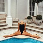 Kristina Mendonca Legs Spread Black Swimsuit