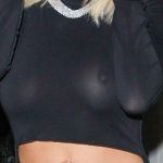 Rita Ora Tits Out Thong See Through Black Dress Nipples