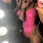 Bebe Rexha Erotica Big Tits Pink Tight Bodysuit Pussy Print 1