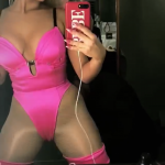 Bebe Rexha Erotica Big Tits Pink Tight Bodysuit Pussy Print 1