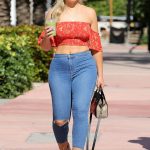 Iskra Lawrence Big Fat Ass Tight Jeans Crop Top