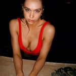 Alexis Ren Erotica Tits Red Dress 2