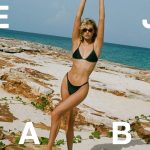 Elsa Hosk Striped Spring Bikini Photoshoot
