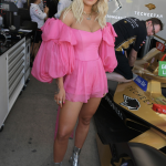 Rita Ora Big Tits pink Dress